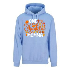 One Thankful Momma Funny Fall Autumn Thanksgiving Great Gift Unisex Surf Hoodie