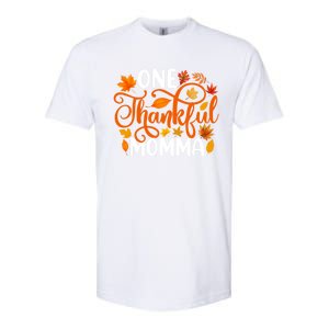 One Thankful Momma Funny Fall Autumn Thanksgiving Great Gift Softstyle CVC T-Shirt