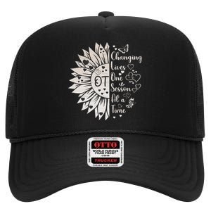 Occupational Therapy Month Ot Therapist Floral High Crown Mesh Back Trucker Hat