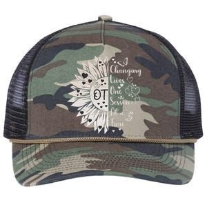 Occupational Therapy Month Ot Therapist Floral Retro Rope Trucker Hat Cap