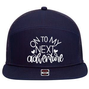 On To My Next Funny Adventure Summer Funny 7 Panel Mesh Trucker Snapback Hat