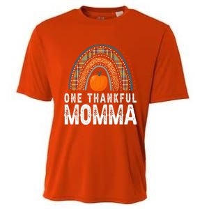 One Thankful Momma Gift Funny Fall Autumn Thanksgiving Cute Gift Cooling Performance Crew T-Shirt