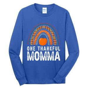 One Thankful Momma Gift Funny Fall Autumn Thanksgiving Cute Gift Tall Long Sleeve T-Shirt