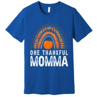 One Thankful Momma Gift Funny Fall Autumn Thanksgiving Cute Gift Premium T-Shirt