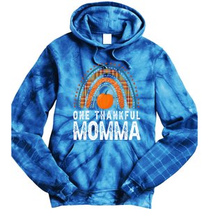 One Thankful Momma Gift Funny Fall Autumn Thanksgiving Cute Gift Tie Dye Hoodie