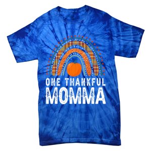 One Thankful Momma Gift Funny Fall Autumn Thanksgiving Cute Gift Tie-Dye T-Shirt