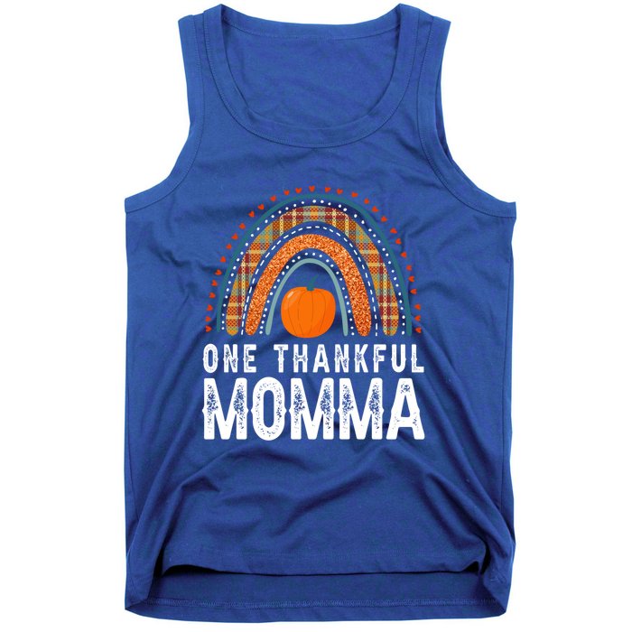 One Thankful Momma Gift Funny Fall Autumn Thanksgiving Cute Gift Tank Top