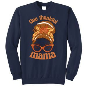 One Thankful Mama Autumn Festive Hair Bun Tall Sweatshirt