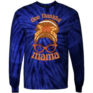 One Thankful Mama Autumn Festive Hair Bun Tie-Dye Long Sleeve Shirt