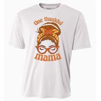 One Thankful Mama Autumn Festive Hair Bun Cooling Performance Crew T-Shirt