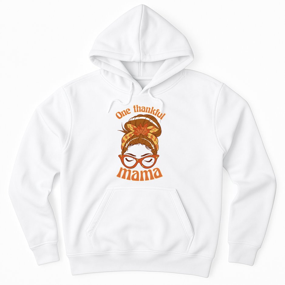 One Thankful Mama Autumn Festive Hair Bun Hoodie