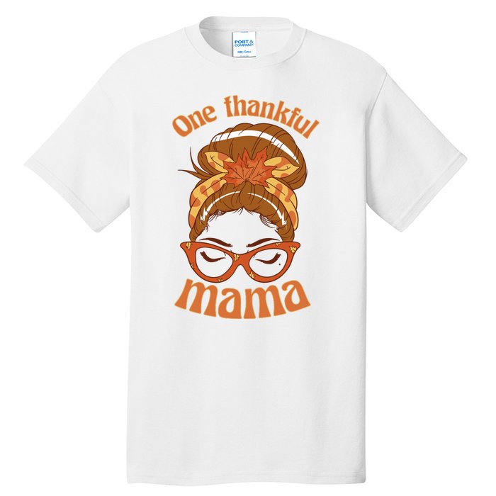 One Thankful Mama Autumn Festive Hair Bun Tall T-Shirt