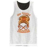 One Thankful Mama Autumn Festive Hair Bun Mesh Reversible Basketball Jersey Tank