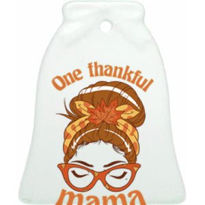 One Thankful Mama Autumn Festive Hair Bun Ceramic Bell Ornament