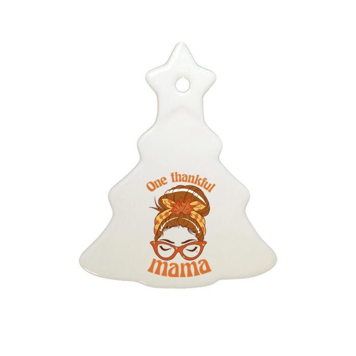 One Thankful Mama Autumn Festive Hair Bun Ceramic Tree Ornament