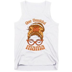 One Thankful Mama Autumn Festive Hair Bun Tank Top