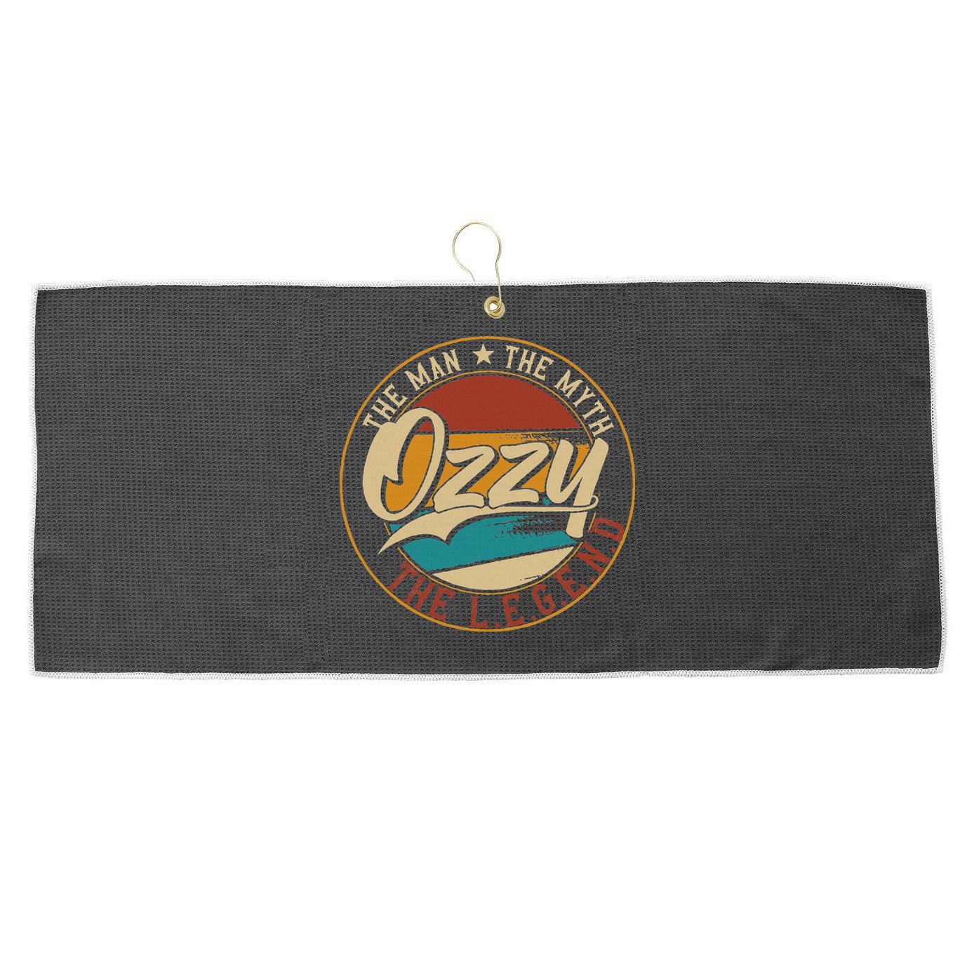 Ozzy The man the myth the legend Large Microfiber Waffle Golf Towel