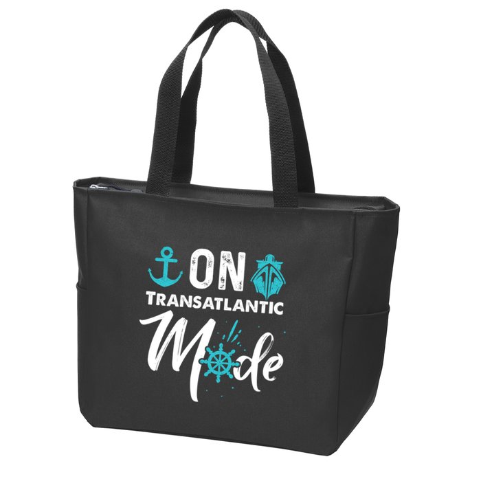 On Transatlantic Mode Transatlanticss Cruise Zip Tote Bag