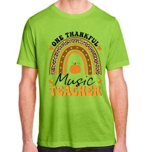 One Thankful Music Teacher Thanksgiving Rainbow Leopard Fall Adult ChromaSoft Performance T-Shirt