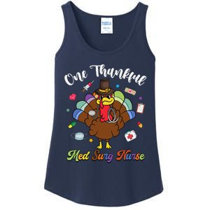 One Thankful Med Surg Nurse Turkey Happy Thanksgiving Ladies Essential Tank