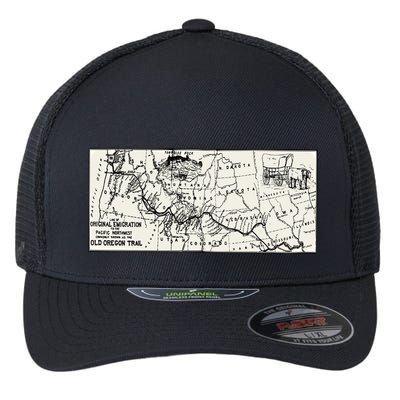 Oregon Trail Map Gift Ox Team Usa Cartography Geography History Meaningful Gift Flexfit Unipanel Trucker Cap