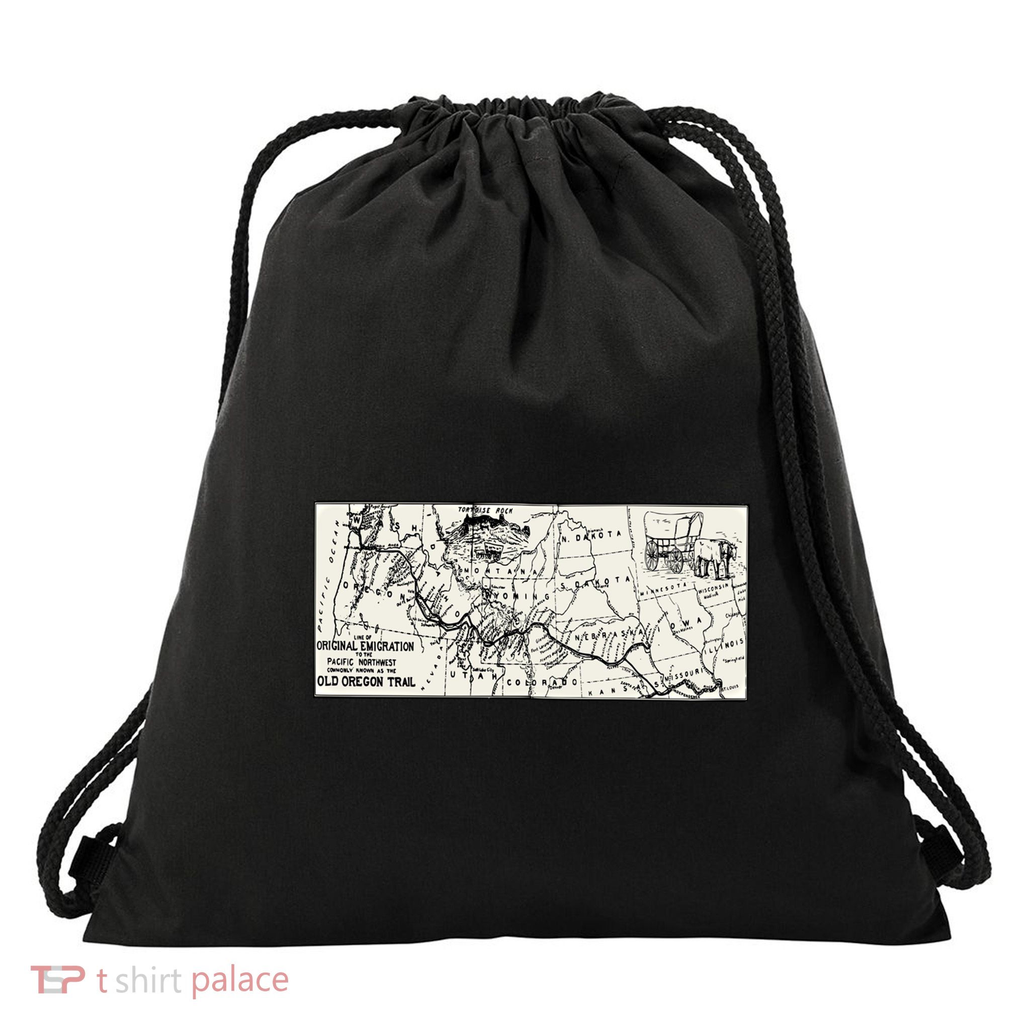 Oregon Trail Map Gift Ox Team Usa Cartography Geography History Meaningful Gift Drawstring Bag