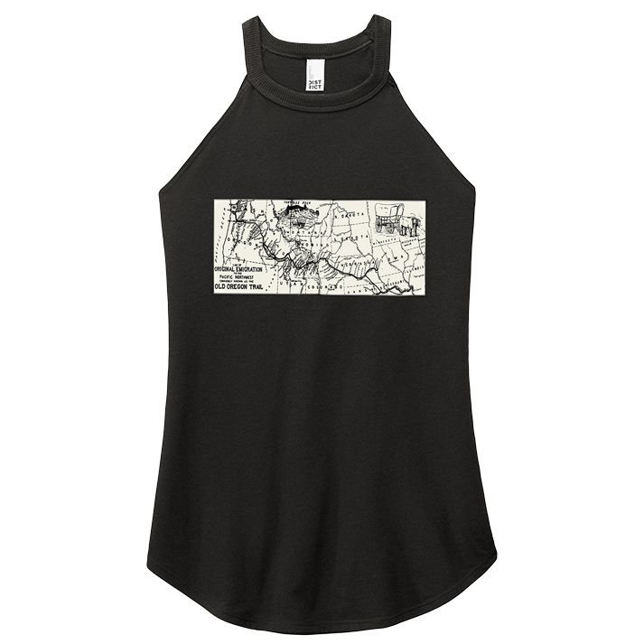 Oregon Trail Map Gift Ox Team Usa Cartography Geography History Meaningful Gift Women's Perfect Tri Rocker Tank