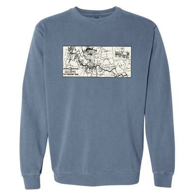 Oregon Trail Map Gift Ox Team Usa Cartography Geography History Meaningful Gift Garment-Dyed Sweatshirt