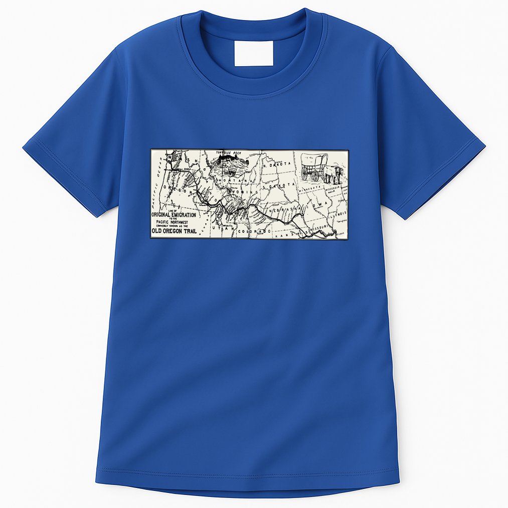 Oregon Trail Map Gift Ox Team Usa Cartography Geography History Meaningful Gift Tall T-Shirt