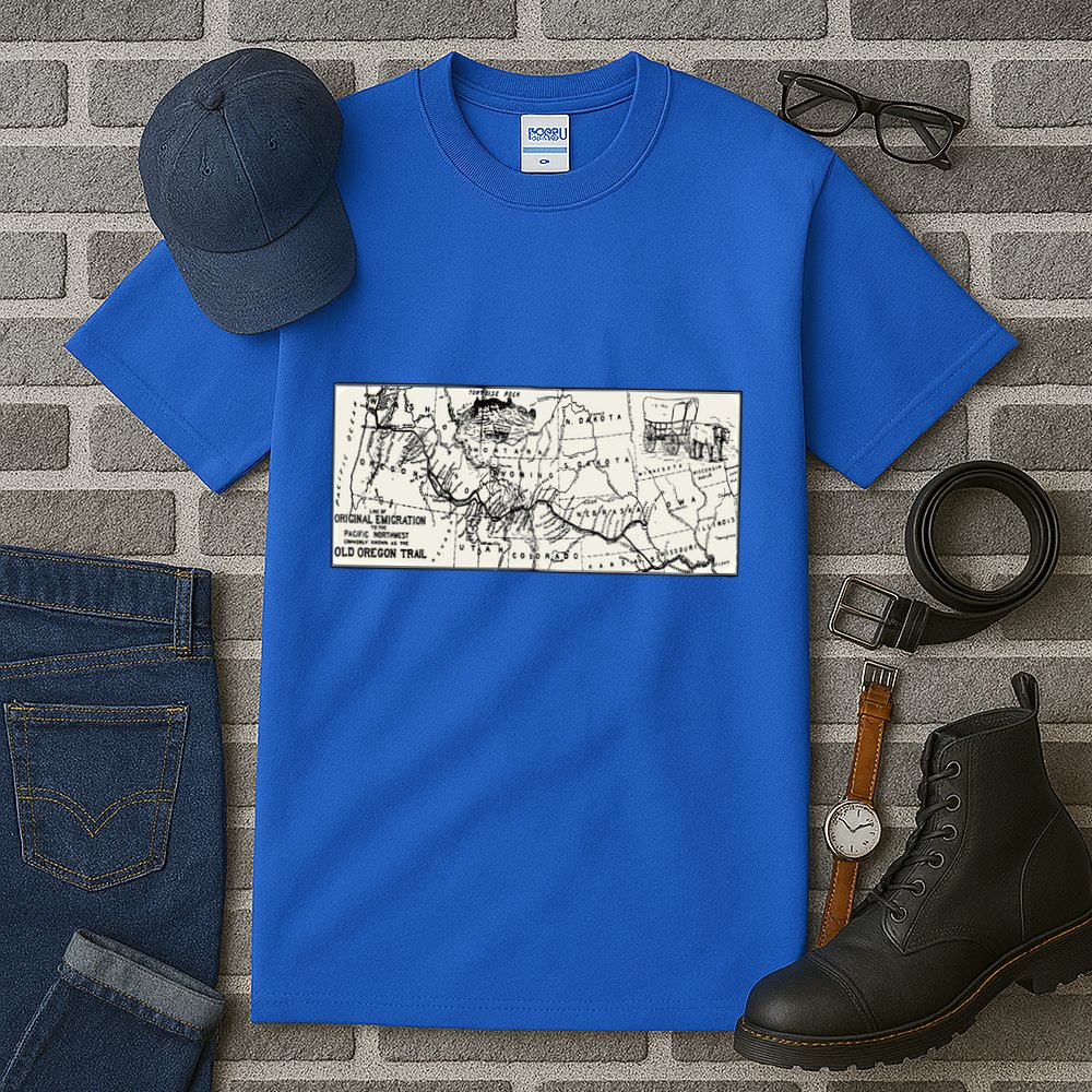 Oregon Trail Map Gift Ox Team Usa Cartography Geography History Meaningful Gift Tall T-Shirt
