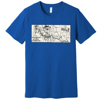 Oregon Trail Map Gift Ox Team Usa Cartography Geography History Meaningful Gift Premium T-Shirt