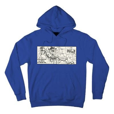 Oregon Trail Map Gift Ox Team Usa Cartography Geography History Meaningful Gift Tall Hoodie