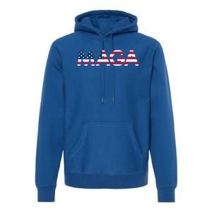 Original Trump Maga American Flag Maga America First Maga Great Gift Premium Hoodie