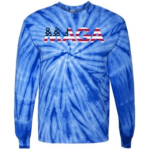 Original Trump Maga American Flag Maga America First Maga Great Gift Tie-Dye Long Sleeve Shirt