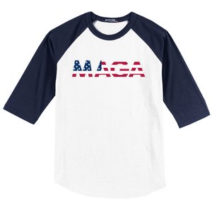 Original Trump Maga American Flag Maga America First Maga Great Gift Baseball Sleeve Shirt