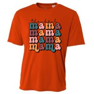 One Thankful Mama Funny Fall Autumn Thanksgiving Cooling Performance Crew T-Shirt