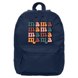 One Thankful Mama Funny Fall Autumn Thanksgiving 16 in Basic Backpack