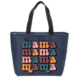 One Thankful Mama Funny Fall Autumn Thanksgiving Zip Tote Bag