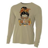 One Thankful Mama Funny Messy Bun Fall Autumn Thanksgiving Cooling Performance Long Sleeve Crew