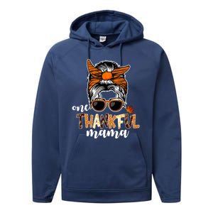 One Thankful Mama Fall Thanksgiving Festive Performance Fleece Hoodie