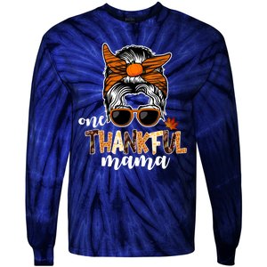 One Thankful Mama Fall Thanksgiving Festive Tie-Dye Long Sleeve Shirt