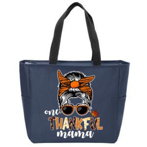 One Thankful Mama Fall Thanksgiving Festive Zip Tote Bag