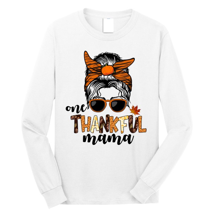 One Thankful Mama Fall Thanksgiving Festive Long Sleeve Shirt