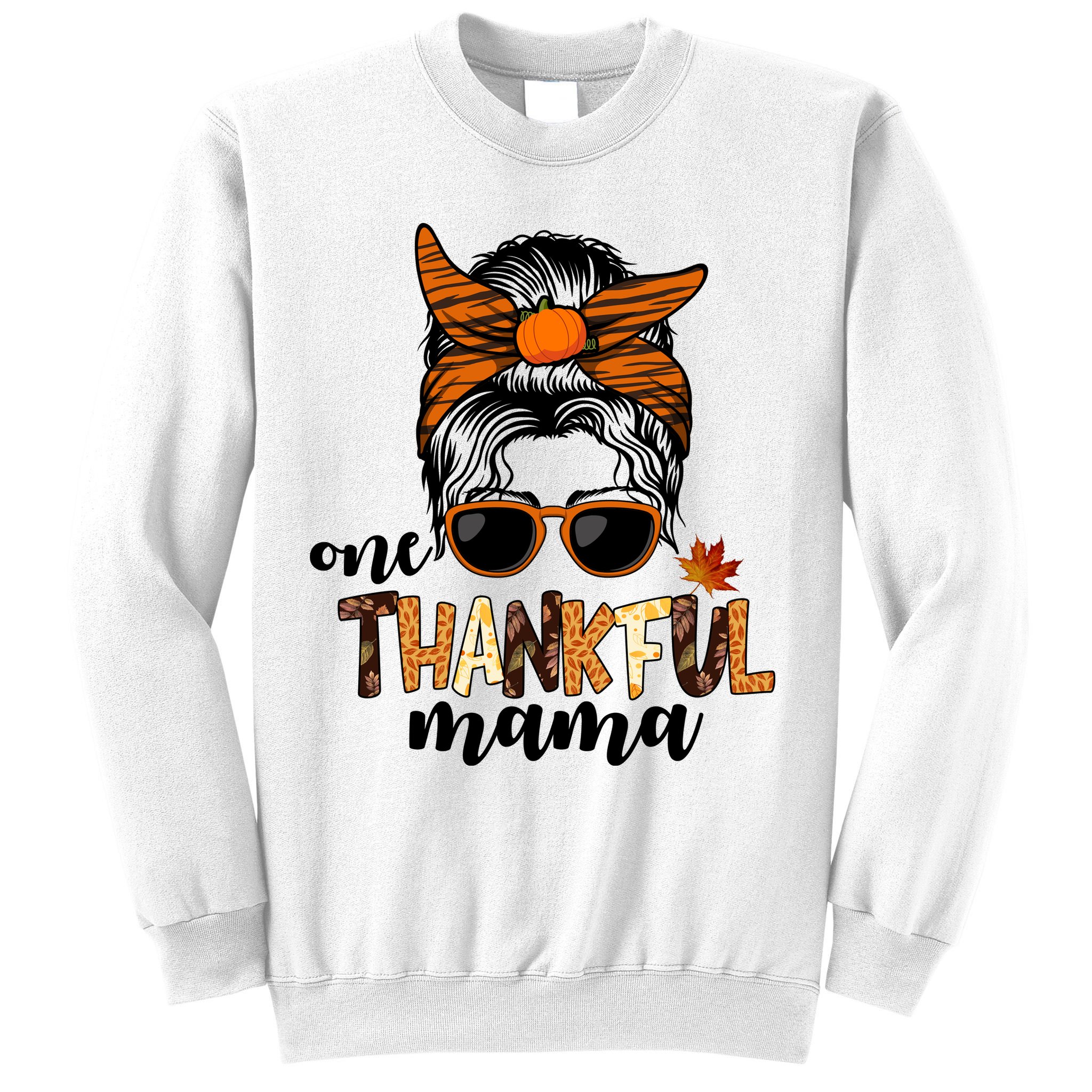 One Thankful Mama Fall Thanksgiving Festive Sweatshirt