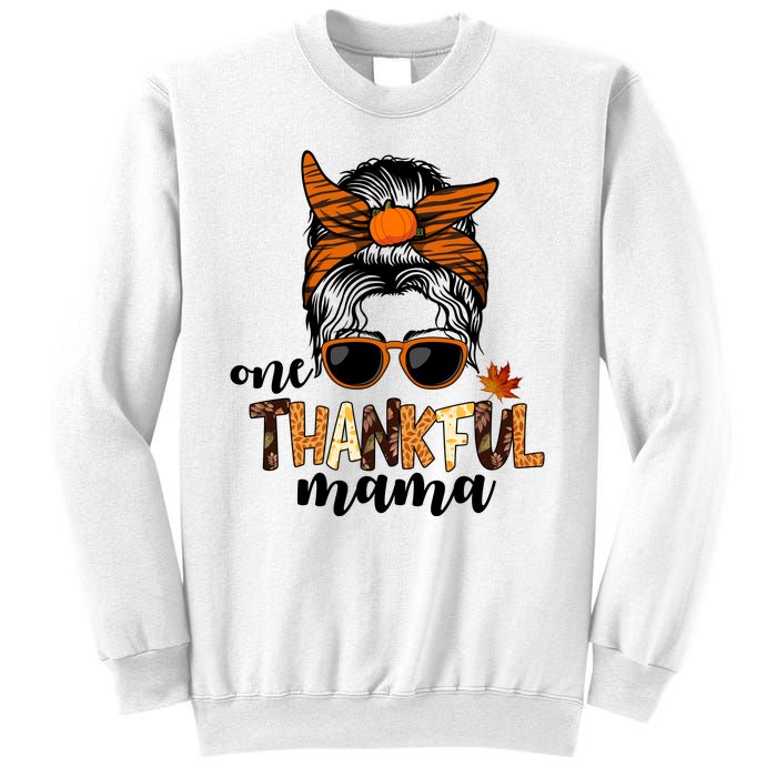 One Thankful Mama Fall Thanksgiving Festive Sweatshirt