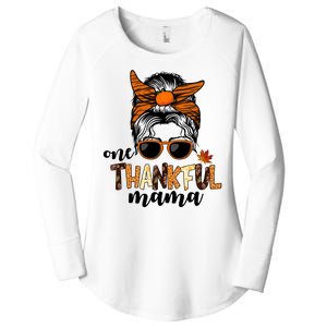 One Thankful Mama Fall Thanksgiving Festive Women's Perfect Tri Tunic Long Sleeve Shirt