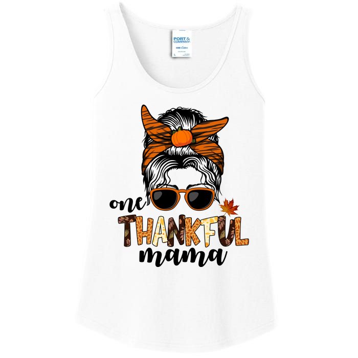 One Thankful Mama Fall Thanksgiving Festive Ladies Essential Tank