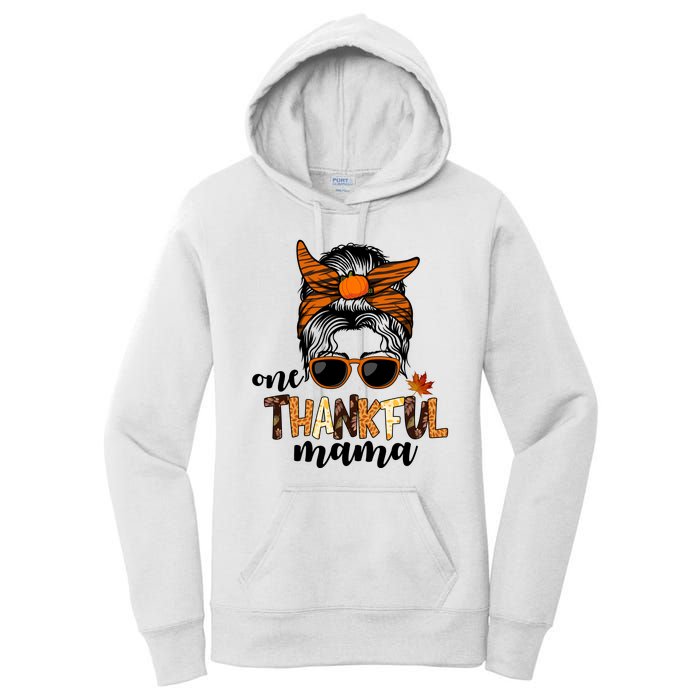 One Thankful Mama Fall Thanksgiving Festive Women's Pullover Hoodie