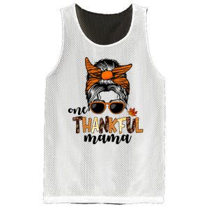 One Thankful Mama Fall Thanksgiving Festive Mesh Reversible Basketball Jersey Tank