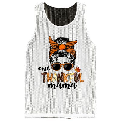 One Thankful Mama Fall Thanksgiving Festive Mesh Reversible Basketball Jersey Tank